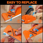 JORGENSEN Chamfer Plane, Edge Corner Plane with 4 Cutter Heads, Storage Space - Hand Plane for Woodworking, Carpenter Woodworking Tools for Edge Trimming of Wood, Edge Corner Flattening