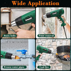 Heat Gun, Heavy Duty Hot Air Gun Kit Dual Temperature Settings 572℉~932℉ (300℃-500℃), Overload Protection with 4 Nozzles for Crafts, Shrink Wrapping/Tubing, Paint Removing, Epoxy Resin