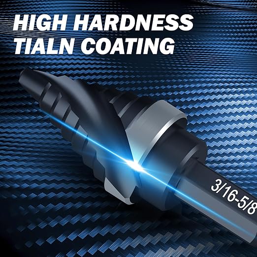 THINKWORK M35 Cobalt Spiral Flute Step Drill Bit, Single Size HSS Step Bit 5/8", Small Size EDC 1/4" Shank Step Bits for Metal, Carbon Steel, Stainless Steel, Wood, Plastic