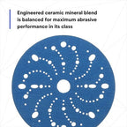 3M Hookit Blue Abrasive Discs 36172, Multi-Hole, 6 in, 80+ Grade, Pack of 50, Virtually Dust-Free, for Auto Sanding, Body Repair, Featheredging, Primer Sanding, Paint Preparation, E-Coat Sanding