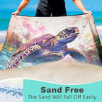 Giant Turtle Beach Towel Oversized 36" x 72", Thin Lightweight Sand Free Quick Dry Microfiber Towel for Swimming Pool Cruise Camping Travel