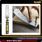 5-In-1 Multi Blades Hand Saw, 6 Inch(11T/16T) Double Edges Japanese Pull, DrywallSaw, HackSaw, Jab Saw, for Woodworking, Hard/Soft woods cutting, Metal, Blade Quick Change Mechanism.