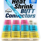 Heat Shrink Butt Connectors Kit - Waterproof Electrical Terminals Splice Crimp - Wire Connectors Set With 380Pcs