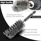 ASNOMY 6Pcs Wire Bore Brush for Drill,1/2” 3/4” 1” Stainless Steel Copper Pipe Cleaner Set for Power Drill Cleaning,Abrasive Drill Wire Brush with 1/4" Hex Shank