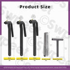 Swpeet 5Pcs 8mm 9mm 10mm Motorcycle Engine Valve Screw Adjustment Tool, 32 Blades 0.04mm-0.88mm/0.0015"-0.035" Straight Feeler Gauge and Square Hole Tool (Square Hole: 4mm & 3mm & 3.5mm) Set