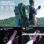 Flashlights High Lumens Rechargeable, Super Bright Long Range Small Powerful Flashlight, 6 Modes LED Tactical Pocket Waterproof Flash Light for Home Emergency (2, Purple)
