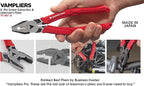 VAMPLIERS 4-Piece Stripped Screw Extractor Pliers Set. Made in Japan. 8" Linesman, 7.5" Long Nose, 6.25" Multi-Purpose & 5" ESD Safe Pliers + Tool Pouch. Remove any Stripped/Damaged/Rusted Screws.