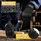 HANDLANDY Work Gloves for Men & Women, Utility Mechanic Working Gloves Touch Screen, Flexible Yard Work Gloves