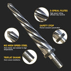 9/16" Bridge Construction Reamer, M2 HSS Taper Chucking Reamer Drill Bit with 5-Spiral Flutes Design for Steel, Alloy, Aluminum, Wood and Plastic