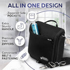 Extra Large Hanging Travel Toiletry Bag for Men and Women - Cosmetic Travel Bag With Shoulder Strap - Waterproof Hygiene Bag with Metal Xxl Swivel Hook and 19 Compartments for Toiletries
