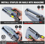 WORKPRO Electric Staple Gun, 2-in-1 Brad Nailer Electric with 2000PCS Staples Nails & USB Charger, 3.6V Staple Gun for Upholstering, Crafts, Carpentry, DIY, Grey