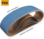 8-Piece 4 x 36 Inch 60 Grit Zirconia Sanding Belts, Heavy Duty Long-lasting Sanding Bands for Belt Sander, Rust Paint Removal, Wood Metal Grinding and Finishing