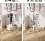 Foldable Drying Rack Clothing,Clothes Drying Rack Folding Indoor and Outdoor Rack,Laundry Drying Rack Collapsible-Black+White