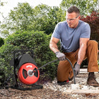 50FTx1/2 Inch Drain Cleaner Machine with Wheels, Sewer Snake Electric Drain for 2" to 4" Pipes, Plumbing Snake Auger Cleaner with 6 Cutter & Foot Switch for Sewer, Sink, Toilet, Bathroom