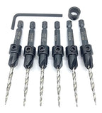 FTG USA Countersink Drill Bit Set for Wood with Tapered Drill Bit 6 Pc #6 (9/64")