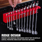 WORKPRO 2-Piece Magnetic Wrench Organizer Rack Set, 24 Slots Fits SAE (5/16' to 3/4') and Metric (9 mm to 20 mm) Wrench Holder Trays to Keep Wrenches Organized