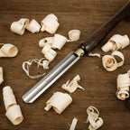 2-Pieces HSS Roughing Gouge Lathe Chisel Set Wood Turning Tools with Wooden Box, 1-Inches and 2-Inches