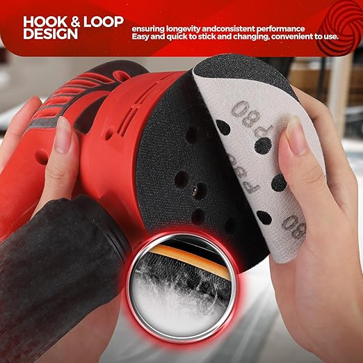 100PCS 5 inch Silicon Carbide Sanding Discs 320 Grit, Wet Dry Orbital 5 Sander Hook and Loop Sandpaper Disc, Best for Metal,Automotive,Wood Polishing