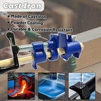 HENBOW 3/4" Pipe Clamp,Wood Gluing Pipe Clamp Set,Heavy Duty Cast Professional Pipe Clamps Tools,Cast Iron Wood Clamps Quick Release for Woodworking Improvement and Diy Projects(2Pack-Blue)
