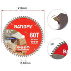 8-1/4 Inch Circular Saw Blade, 60-Tooth Carbide-Tipped Ultra-Fine Finish Professional Woodworking Blade for Smooth Cuts Compatible with Miter & Table Saws