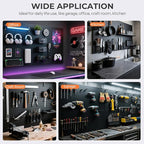 INCLY 70PCS Pegboard Wall Organizer, 4 Pack Metal Peg Board Panels with 1/4" Pegboard Hooks Accessories Kit, Black Peg Board for Walls Home, Garage Tool Storage, Workbench Organization