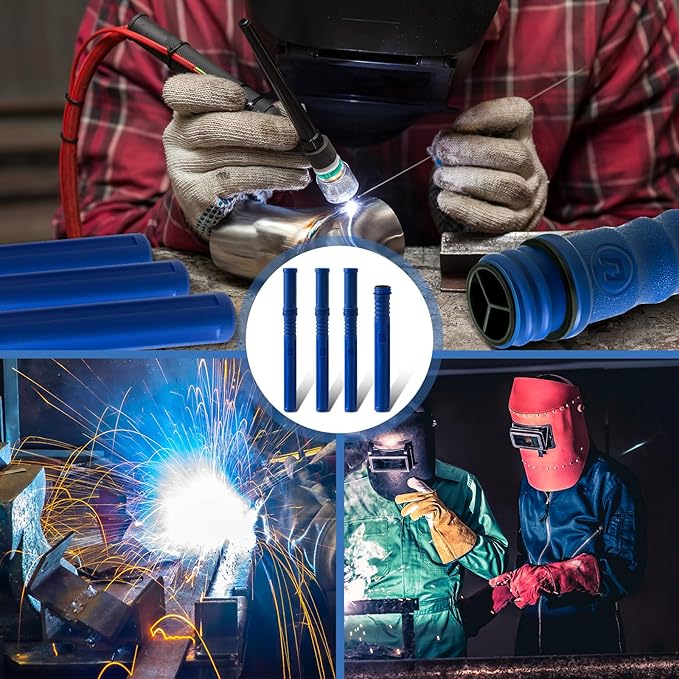 Tandefio 8 Pcs Welding Rod Storage Tube 40 Inch Tig Rod Storage Canisters Welding Electrode Holder Airproof Waterproof Container(Blue)
