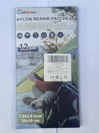 7.9x3.9 inch 12 PCS Nylon Repair Patch Nylon Repair Tape Self Adhesive Fabric Tapes Outdoor Camping Gear Fabric kit for Tent, Umbrella, Down Jackets, Sleeping Bag, Knapsack（Dark Gray）