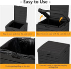 Outdoor Trash Can, 31 Gallon Garbage Can with Tiered Lid and Drip Tray, Waterproof Resin Patio Waste Bin for Garden, Backyard, Deck
