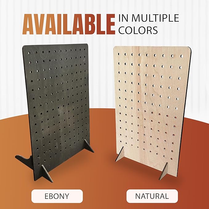 Torched Pegboard Display Stand for Jewelry, Craft Shows, Selling, Vendor Events, Tools, Peg Board Accessories Rack Organizer, Small 5.88" L x 4.3" W x 9.88" H, Natural