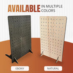 Torched Pegboard Display Stand for Jewelry, Craft Shows, Selling, Vendor Events, Tools, Peg Board Accessories Rack Organizer, XL 11.75" L x 4.3" W x 15.75" H, Natural