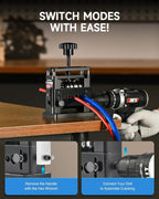 CREWORKS Manual Wire Stripping Machine, Drill Powered Wire Stripper Machine with 6 Channels & 5 Blades, Portable Cable Stripper Tool with Hand Crank for 0.1" to 0.67" Scrap Copper Cables Recycling