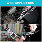DURATECH 3PCS Pliers Set, Large 6 in 1 Multifunctional Wire Stripper Crimper Cutter, 8.5" Long Nose Pliers, 8.5" Linesman Pliers, 8" Diagonal Side Cutting