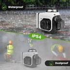 Laser Level 360 Self Leveling, 3x360° Green Cross Line Lazer Leveler Tool for Construction and Picture Hanging, 3D 12 Lines Laser with 2*6000mAh Rechargeable Battery Magnetic Rotating Bracket