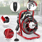 75Ft 1/2 Inch Electric Drain Cleaner Machine Auto Feed Drain Auger for 1 to 4 Inch Pipes Professional Sewer Snake with 4 Cutters Gloves Heavy Duty Clog Remover