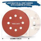 5 Inch 8 Hole Sanding Discs, 150 PCS 240 Grit Hook and Loop Sandpaper, Round Aluminum Oxide Sand Paper Discs for Random Orbital Sander