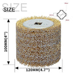 120x100mm Copper Plated Steel Wire Brush Wheel Surface Conditioning Tool 4.7" x 4" with 3/4" Quad Keyway for Surface Finishing of Stainless Steel, Aluminum, Metal and Wood (0.5 Wire)