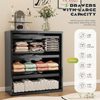 Superday Lateral File Cabinet 3 Drawer Metal File Cabinet with Lock, Black Filing Cabinets for Home Office, Locking Filing Cabinets Hanging Files Letter/Legal/F4/A4