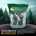 Venture Wipes Tea Tree Oil Body Wipes - Adventure Wipes for Adults - Biodegradable Cleansing With Aloe and Vitamin E - Camping Essentials - Individually Wrapped - 25 Count Bag