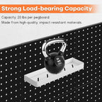 88 PCS Pegboard Panels Metal Black with Accessories Kit, Heavy Duty Steel Peg Boards Wall Tool Organizer with Screw, Bins, Hooks, Peg Locks for Garage, Tool Storage, Office, Craft Room, Kitchen