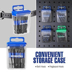 WORKPRO 12pcs PH2 Impact Phillips Screwdriver Bit Set, CNC Machined S2 Steel Tips with Magnetism, 1/4" Hex-Shank Driver Bits, 2" Long Impact Screwdriving Bits with Storage Box