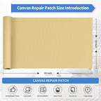 KING MOUNTAIN Canvas Repair Patch 16×60 Inch Self-Adhesive Waterproof Fabric Patch for Sofas, Tents, Furniture,Tote Bags, Car Seats (Beige-1)