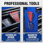 WORKPRO 4-Pack Magnetic Wrench Organizer, 12-Piece Wrench Holder Set for Tool Box Drawer Chest, SAE(1/4" - 15/16") and Metric(6 mm-24 mm)