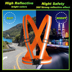 Hercicy 20 Pcs Reflective Vest High Visibility Safety Vests, Adjustable Bright Neon Lightweight Strap Gear (Green,Orange)