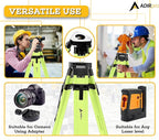 AdirPro Universal Survey Tripod – Laser Level Tripod – Transit Level Tripod - Quick Clamp - Heavy Duty Contractor Tripod 5/8” x 11” Thread (Green Aluminum)