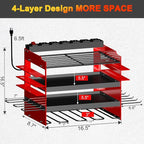 Homecor Power Tool Organizer Wall Mount with Charging Station, 4-Layer Drill Holder Heavy Duty Metal Storage Rack for Garage Organization Drill Storage Shelf, Fathers Day Dad Gifts for Dad Husband