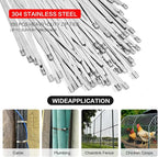 Metal Zip Ties Gun Set-For Fastening And Cutting Tie Special Tool,With 150pcs Stainless Steel Zip Ties Heavy Duty Outdoor，For Chain Link Fence Parts, Wire Fence Rolls,Exhaust Wrap, Poultry Fence