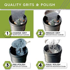 Polly Plastics Rock Tumbler Grit and Polish Refill Media Kit | 4-Steps Supplies for Tumbling and Polishing Stones | Professionals Adults and Kids | Polish 20lbs of Rocks (Bulk Stage 1 Refill)