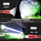 Flashlights High Lumens Rechargeable, Super Bright Long Range Small Powerful Flashlight, 6 Modes LED Tactical Pocket Waterproof Flash Light for Home Emergency (2, Red)