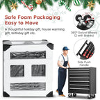 Rovibek 7-Drawer Rolling Tool Chest, Metal Rolling Tool Box with Lockable Drawers, Tool Box with Wheels for Garage, Warehouse, Workshop, Repair Shop, Large Capacity Tool Storage Cabinet (Black)