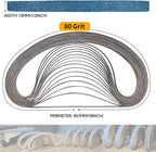 40-Piece 1/2 x 18 Inch 80 Grit Zirconia Sanding Belts, Heavy Duty Long-lasting Mini Sanding Bands for Belt Sander, Rust Paint Removal, Wood Metal Grinding and Finishing